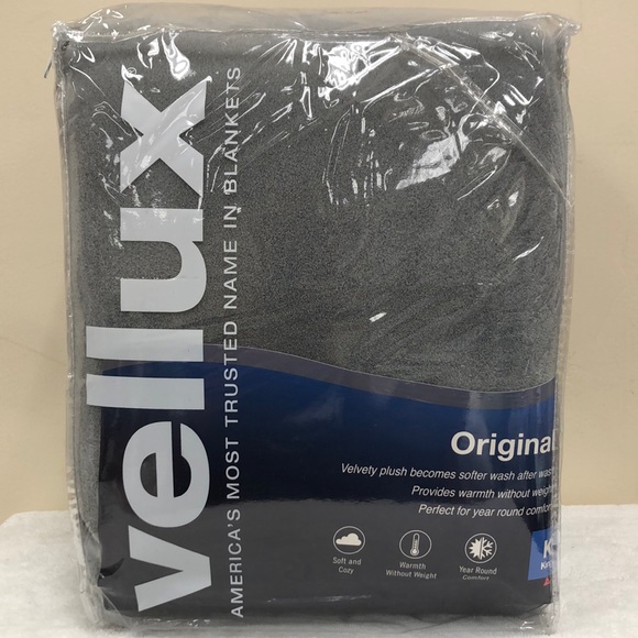 Vellux Bedding Vellux Original Velvety Plush Gray King Blanket 8 X 90 Poshmark
